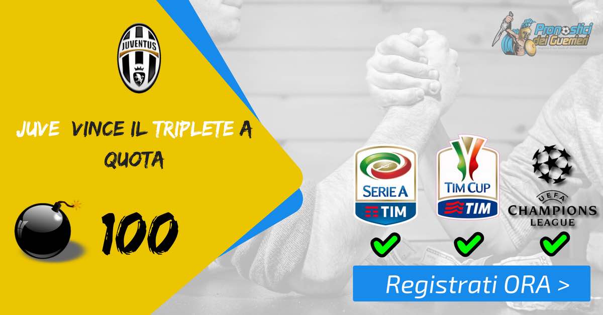 Juve vince triplete quota 100 Juve vince triplete quota 100