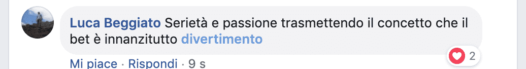 serieta e passione trasmettendo il concetto che il bet e innanzitutto divertimento