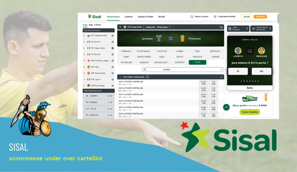 scommesse under over cartellini sisal