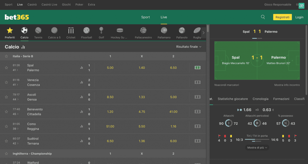 bet365 sport live calcio