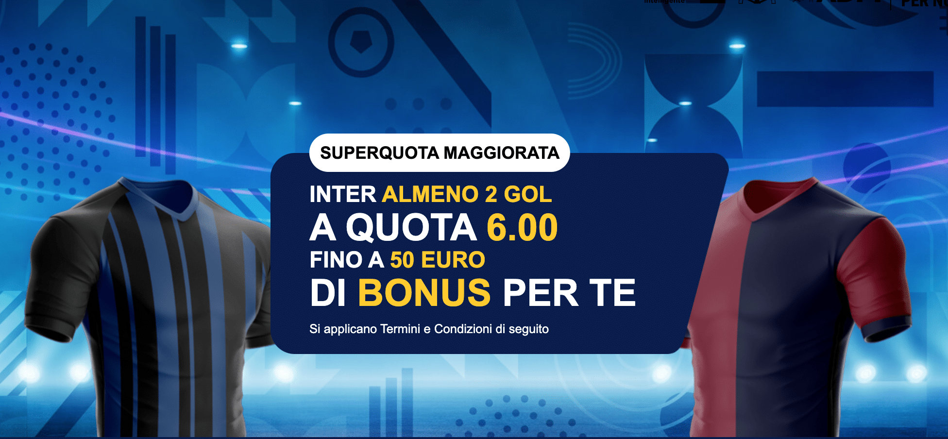 goldbet quota maggiorata inter segna almeno 2 gol a quota 6
